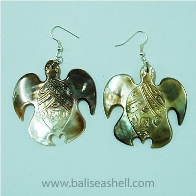 turtle art earring peal shell