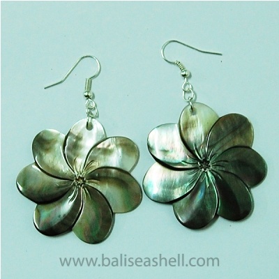 earring shell art flower