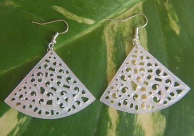 engraved shell earring