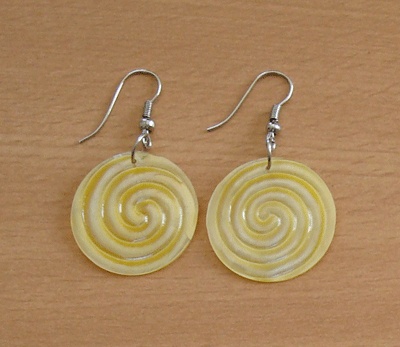 yellow mop shell earring