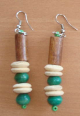 earring art bamboo with bead
