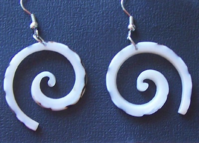 conus shell earring spiral