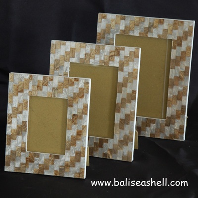 set photo frame holder from shell mix color