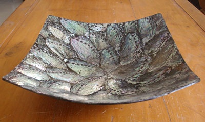 mosaic abalone tray bowl