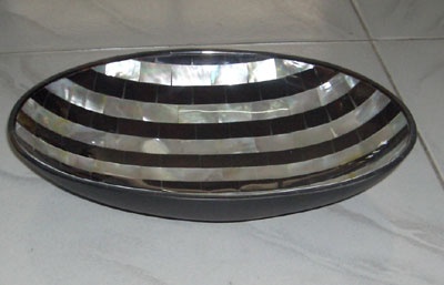 Mop shell white and black raw astry