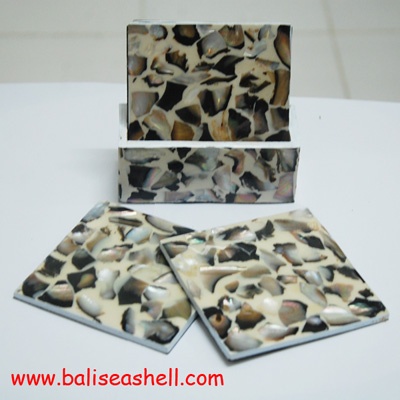 shell coaster mosaic art