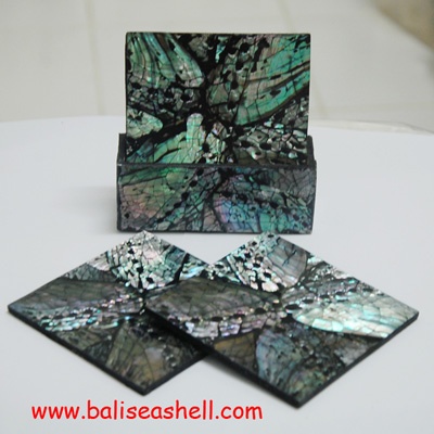 shell abalone coaster bali mosaic