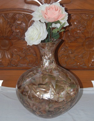 shell vases pink mop