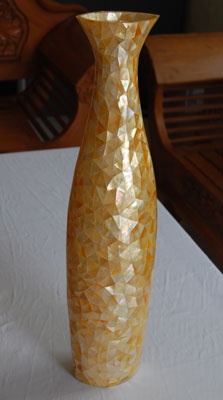 mother of pearl vases yellow lip