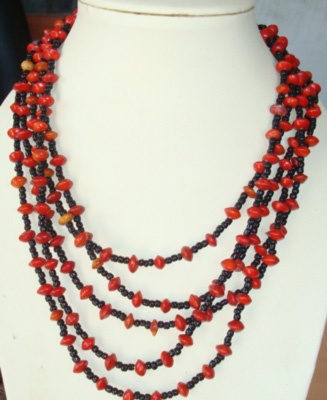 button red fruit art necklace