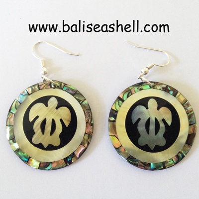 earring from shell with silver clap
