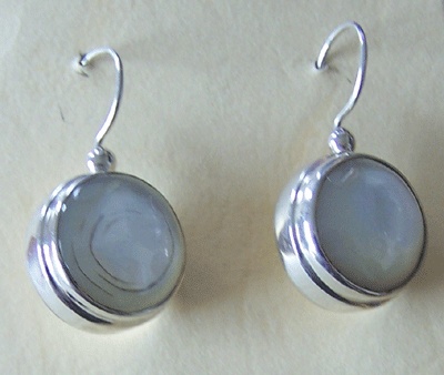white mop shell earring
