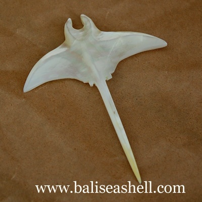 shell crafts art hair clip by manta fish art