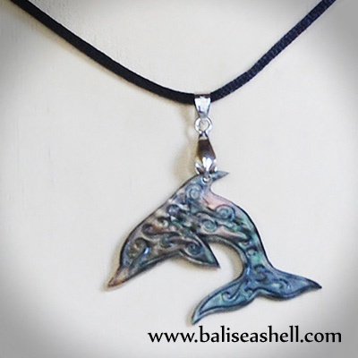 fish dolphin art necklace pendant