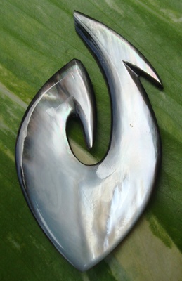shell carving art hook