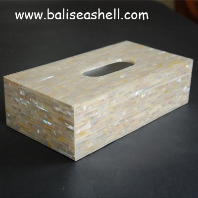 tisue box white mother of pearl