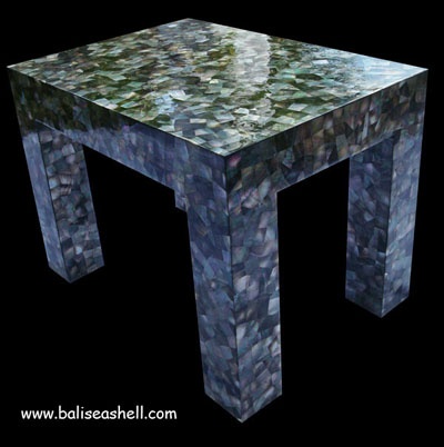 table made from black tahitian shell