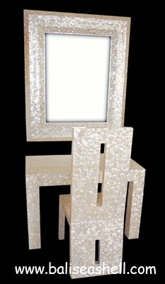 mirror set furniture table from shell