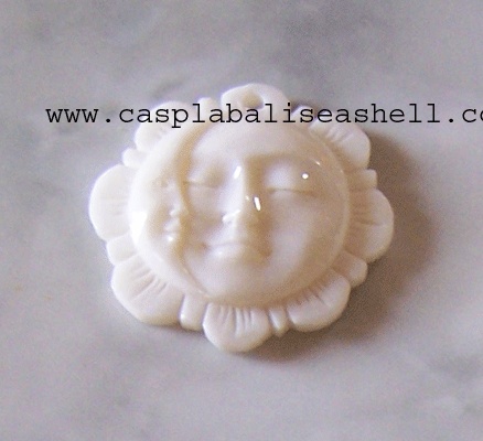bone carving sun for pendant