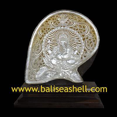 Seashell Combination Stainless MOP Ganesha Carving