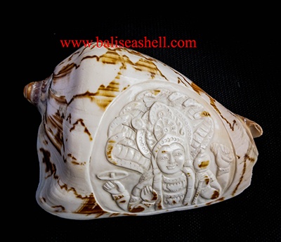 Cymbiola carving style Vishnu Ornament