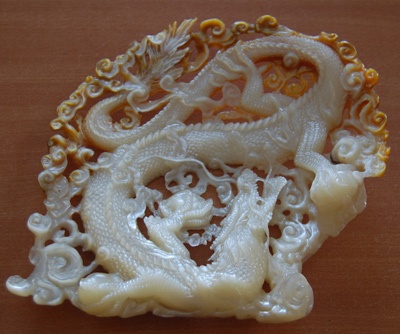 mother of pearl craving art dragon