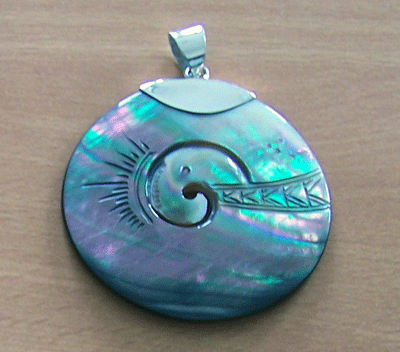 Shell Carving Pendants With Silver