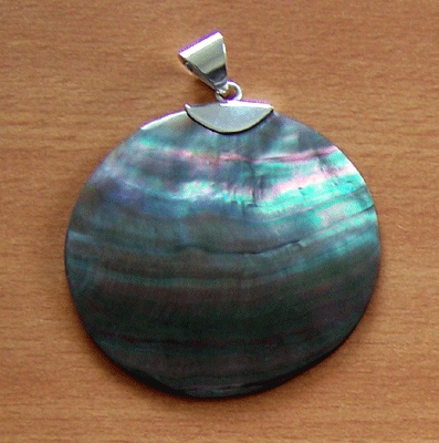 Black Mop Shell Silver Pendant