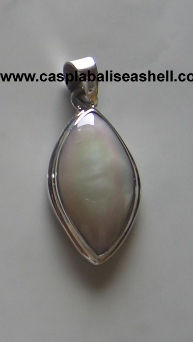 Pendant Silver With Green Turbo Cut