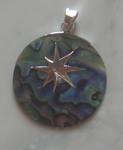 Paua Shell Pendant With Silver